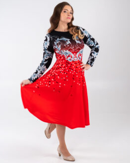 Taskutega midikleit kirglik sõbrapäeva kleit Eesti disain Kantav kunst Alisa Vasina