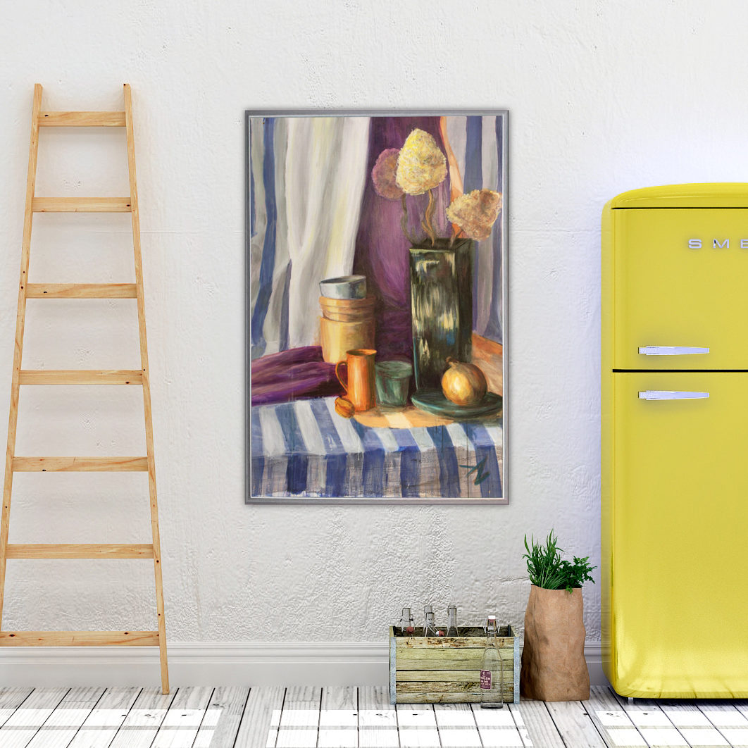 Raamitud akrüülmaal violetne mort Alisa vasina maalitud