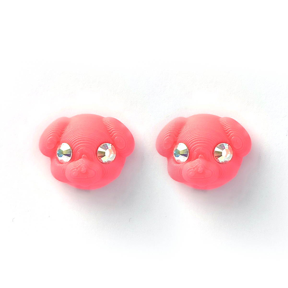 Nööpkõrvarõngad roosa koer