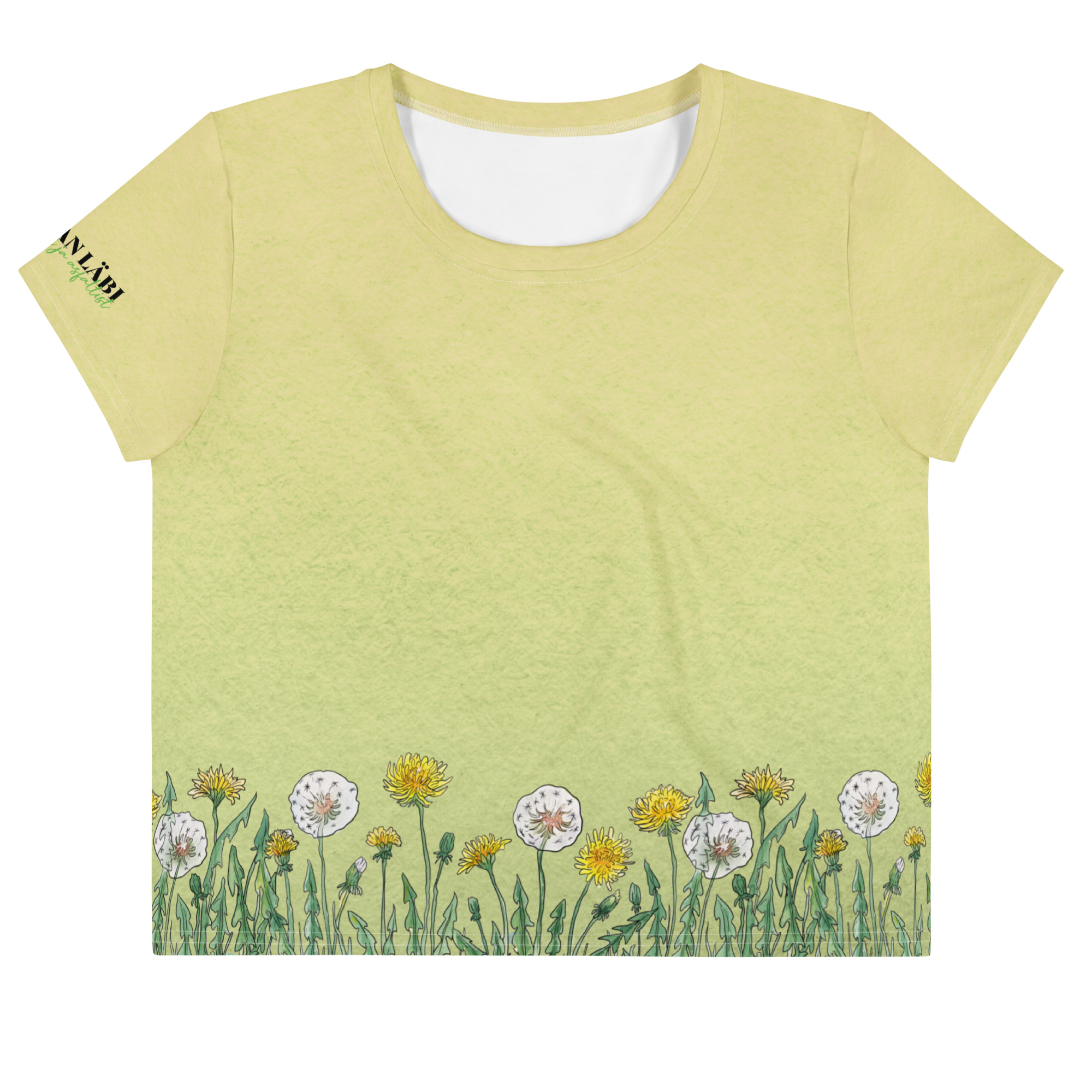 Graafiline kärbitud T-särk võilill