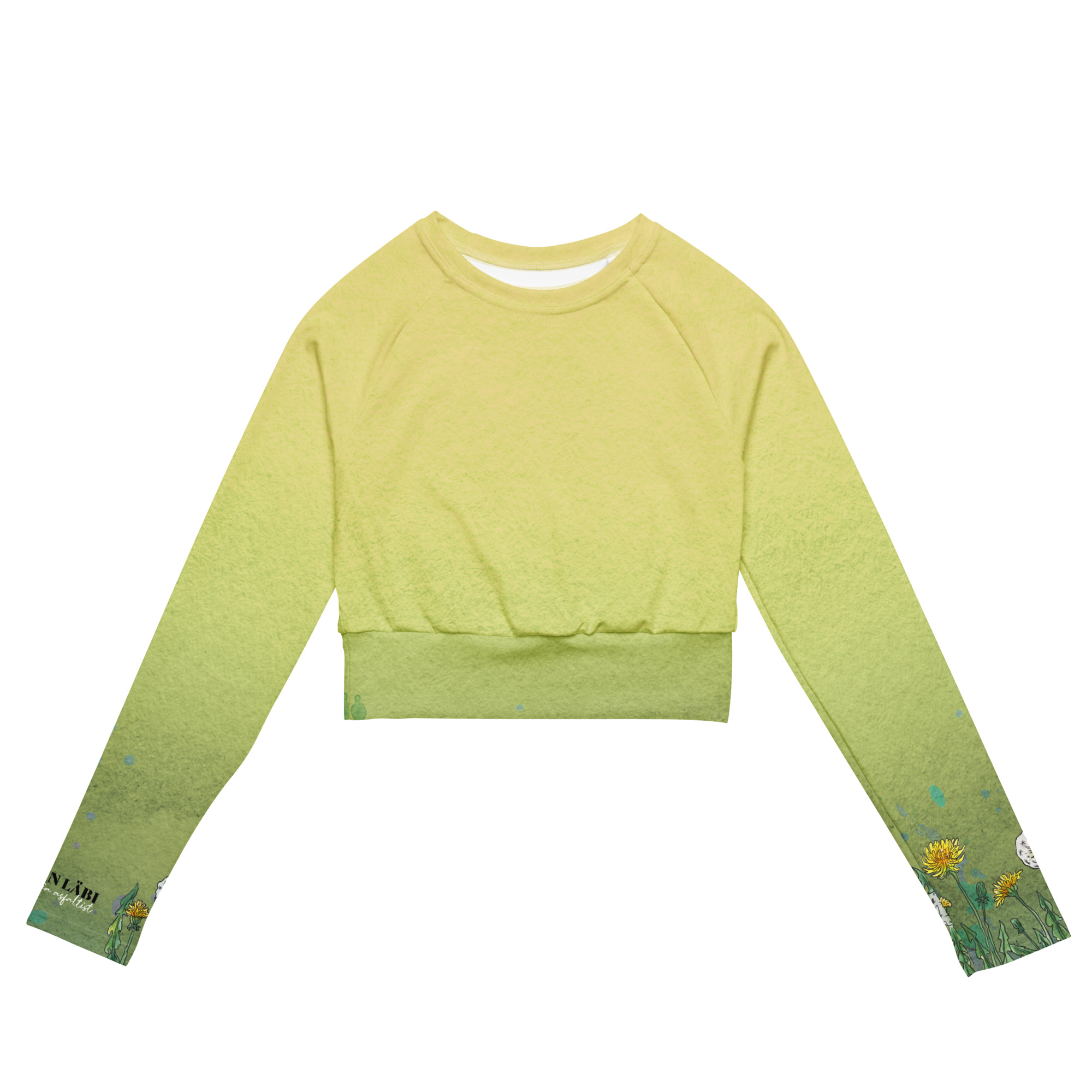 Pikkade varrukatega crop top võilill